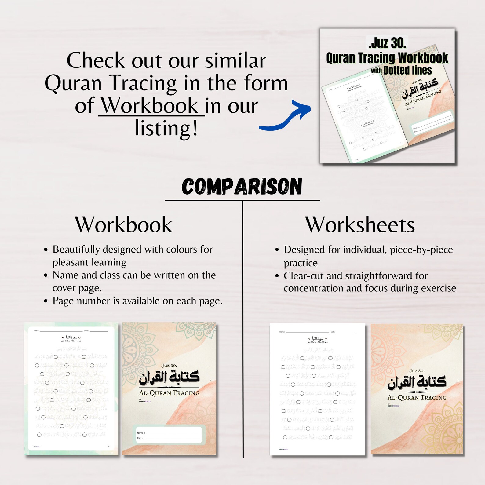 Quran Tracing Worksheets Juz Amma Juz 30 Printable PDF - Etsy