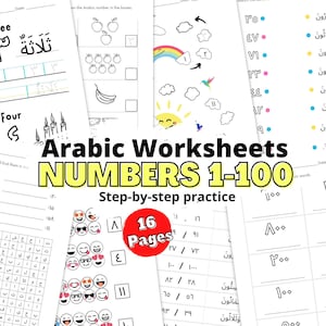 Arabic Worksheet Numbers 1-100 Printable Activity