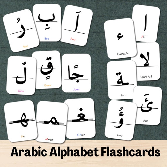 Arabic Flashcards Vowels Letters Alphabets Printable