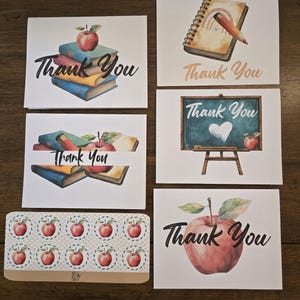 Teacher Blank Notecards /Thank You Note Cards, Notecards and Envelope Stickers/ Blank Notecards for Teacher/ Stationery Set