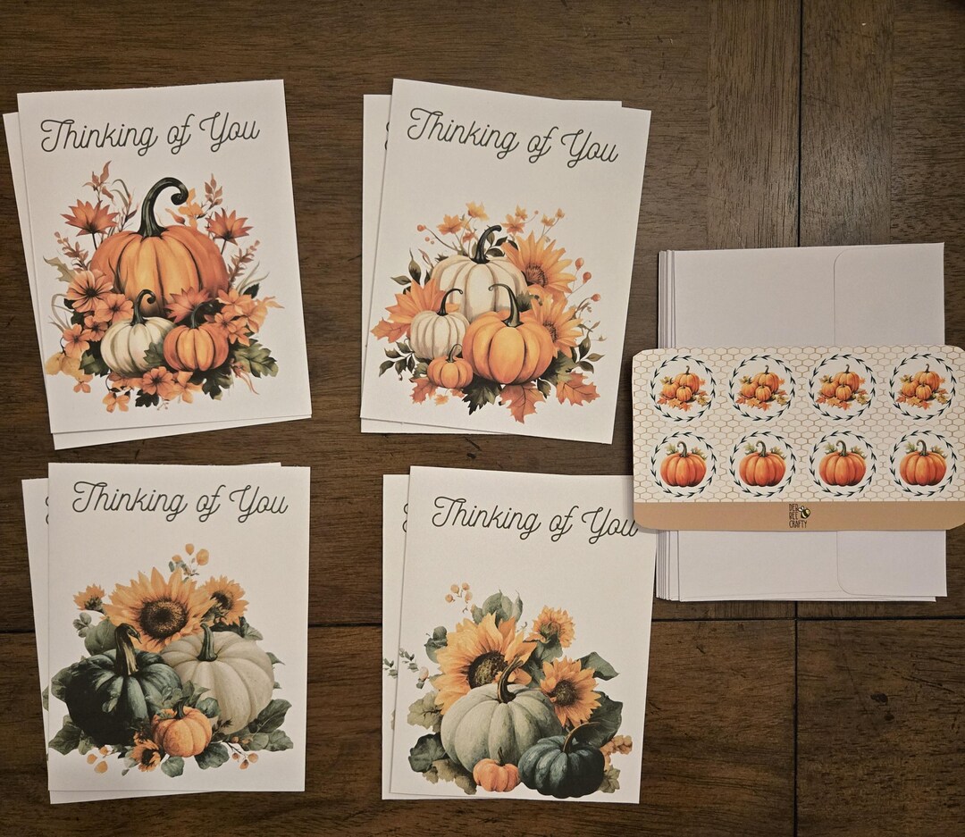 Fall Pumpkins Blank Note Card Set/ Stationery - Etsy