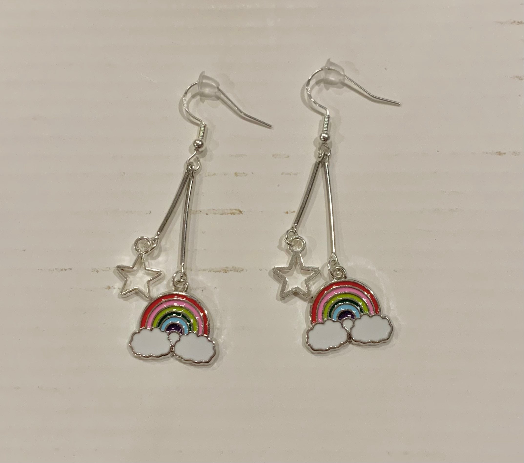 Rainbow Star Earrings | Etsy