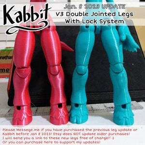 Jan 8. 2023 Leg UPDATE for Kabbit or D.I.Y. Sculpting tool for BJD Making - V3 Double jointed Leg DIGITAL .Stls - 26-28cm