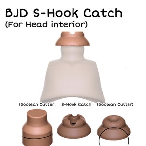 DIGITAL .OBJ - D.I.Y. S-Hook Neck Catch for BJD sculpting - Make your Own bjd Part