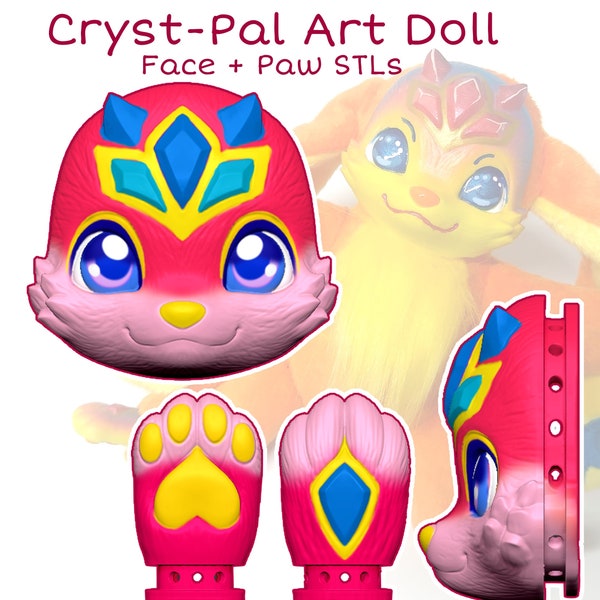 Cryst-Pal - 3D Printable Art Doll Parts (No Instructions) 3D Print Parts DIY Teddybear Art doll sewing and 3D Printing parts