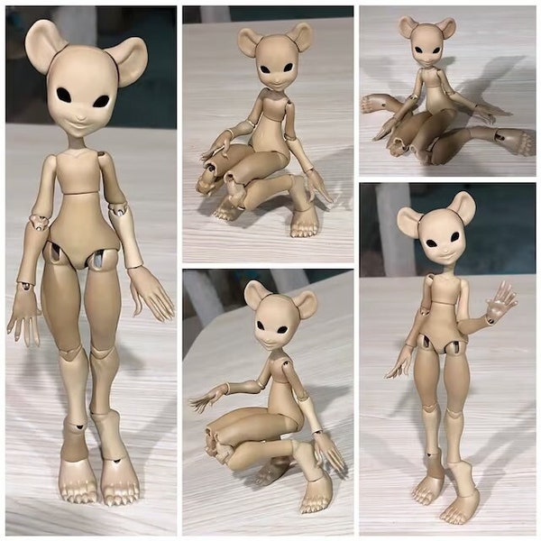 June 11 2023 UPDATE: Jointed Tail -  Digital .STL - "Runway Rodent" A 10.5" inch Fashion Doll Sized BJD - 3D Printed Ball Jointed Doll