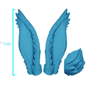 DIGITAL .STL FILES - 3" Sized Vierra Ears and Tail - 3D Printed Ball Jointed Dolls with Pre-cut Magnet Holes (Fits 8mm x 3mm Magnets)