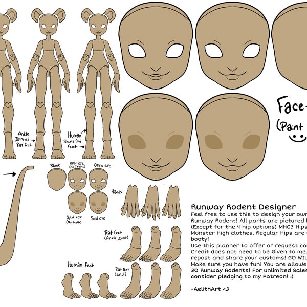 FREE to Use Art - Runway Rodent Planner and Part Catalog | .PNG Files For Customs and Commissions