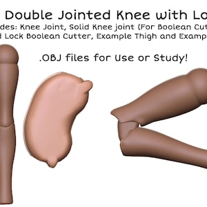 DIGITAL .OBJ - [Complete Working Posable Leg] D.I.Y. Leg with Double Jointed Locking Knee Joint for BJD sculpting - Make your Own bjd Part