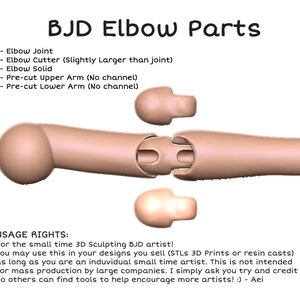 DIGITAL .OBJ - D.I.Y. Elbow Joint for BJD sculpting - Make your Own bjd Part