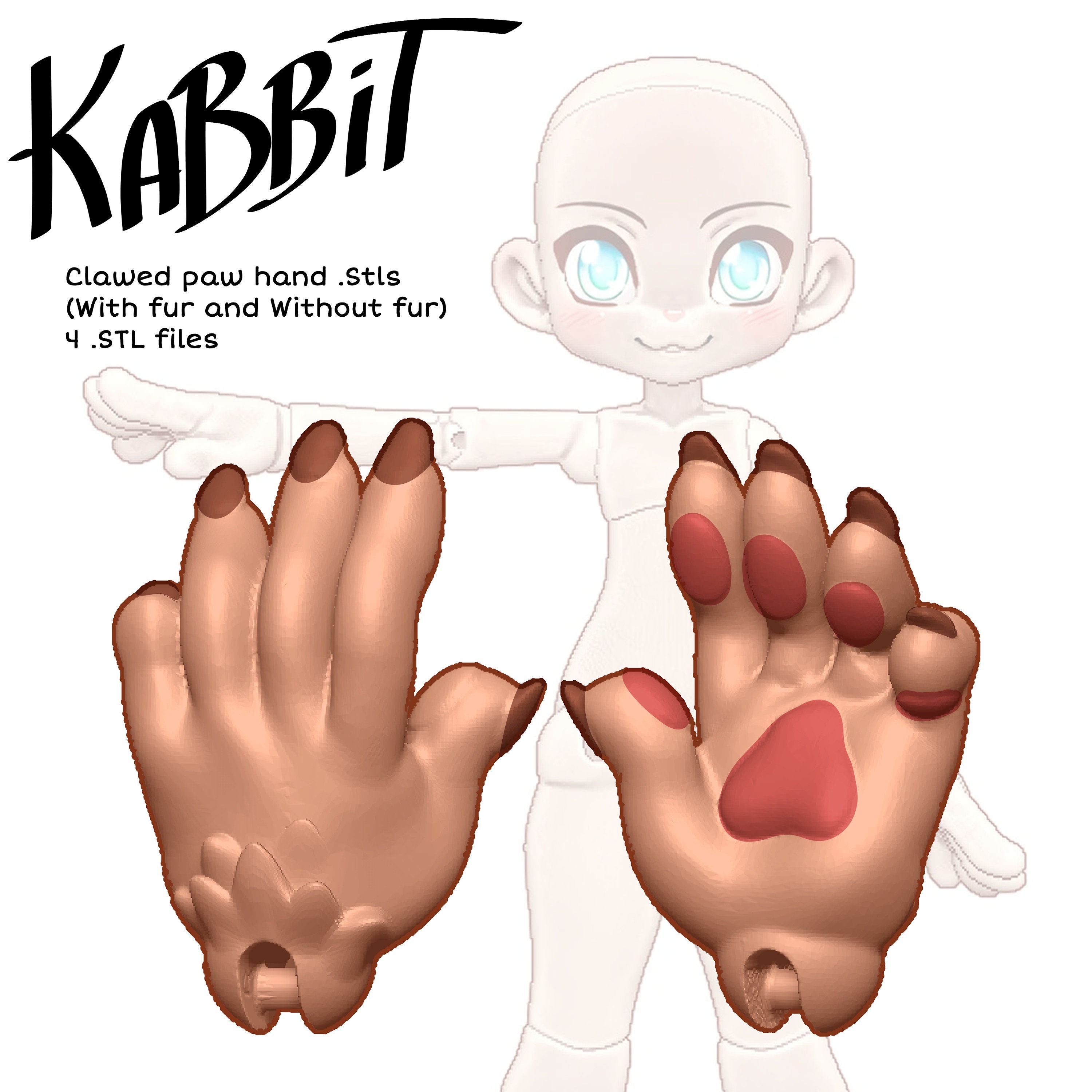 Clawed Paw Hands .STL: Wolfy Furry BJD Doll (digital Download) - Etsy