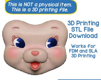 DIGITAL - Rushton Sheep Art Doll Face STL - 3D Printable Art Doll Parts 3D Print Parts