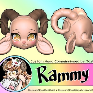 DIGITAL .STL - Additional "Rammy" A Custom Head for Kabbit - 26-28cm for Personal Use