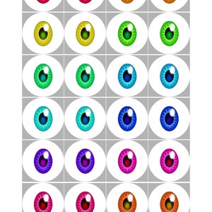 DIGITAL - Kabbit Eyes / BJD Princess Peachy 20mm Eye Maker Printable 4 x 6 Page .PNG