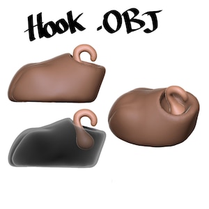 DIGITAL .OBJ - Hand/Foot Hook for BJD sculpting - Make your Own bjd Part