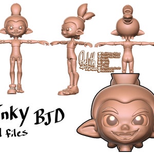 Updated: 3-14-2024 - DIGITAL .STL - &quot;Inky&quot; 26-28cm and Larger - 3D Printed Ball Jointed Doll