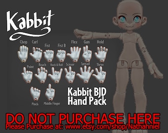 READ DESCRIPTION - Additional Posed Hands for Kabbit