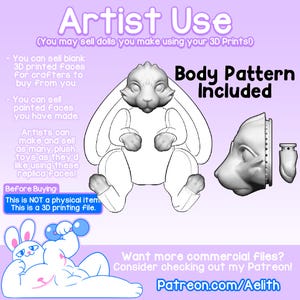 3D Druckbare Teddy Bär Art Doll Kit: Schnittmuster & Teile (Digitaler Download)