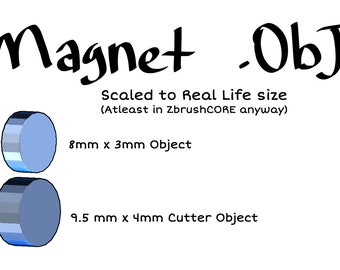 DIGITAL .OBJ - Magnet sized Object for BJD sculpting - Make your Own bjd Part