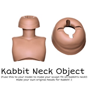 DIGITAL .OBJ - D.I.Y. Kabbit Compatible S-Hook Neck Catch for BJD sculpting - Make your Own bjd Part