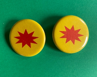 1.5” Starburst Round Button Pins