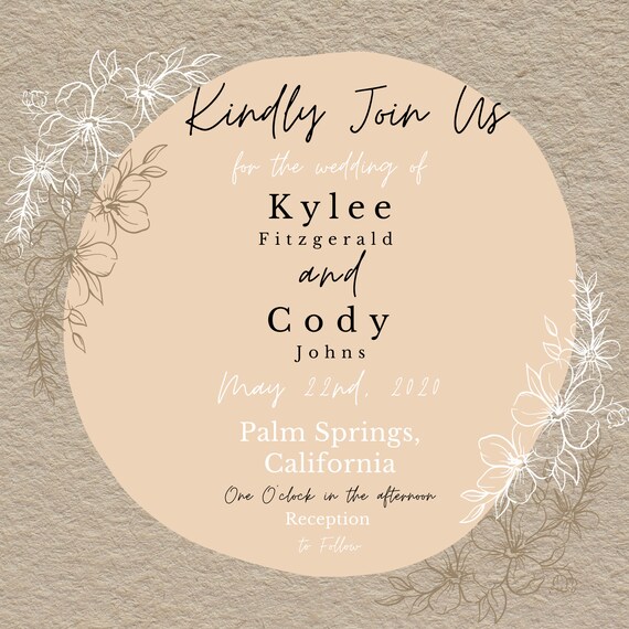 Wedding Invitation Canva INSTANT DOWNLOAD Modern Elegant Etsy