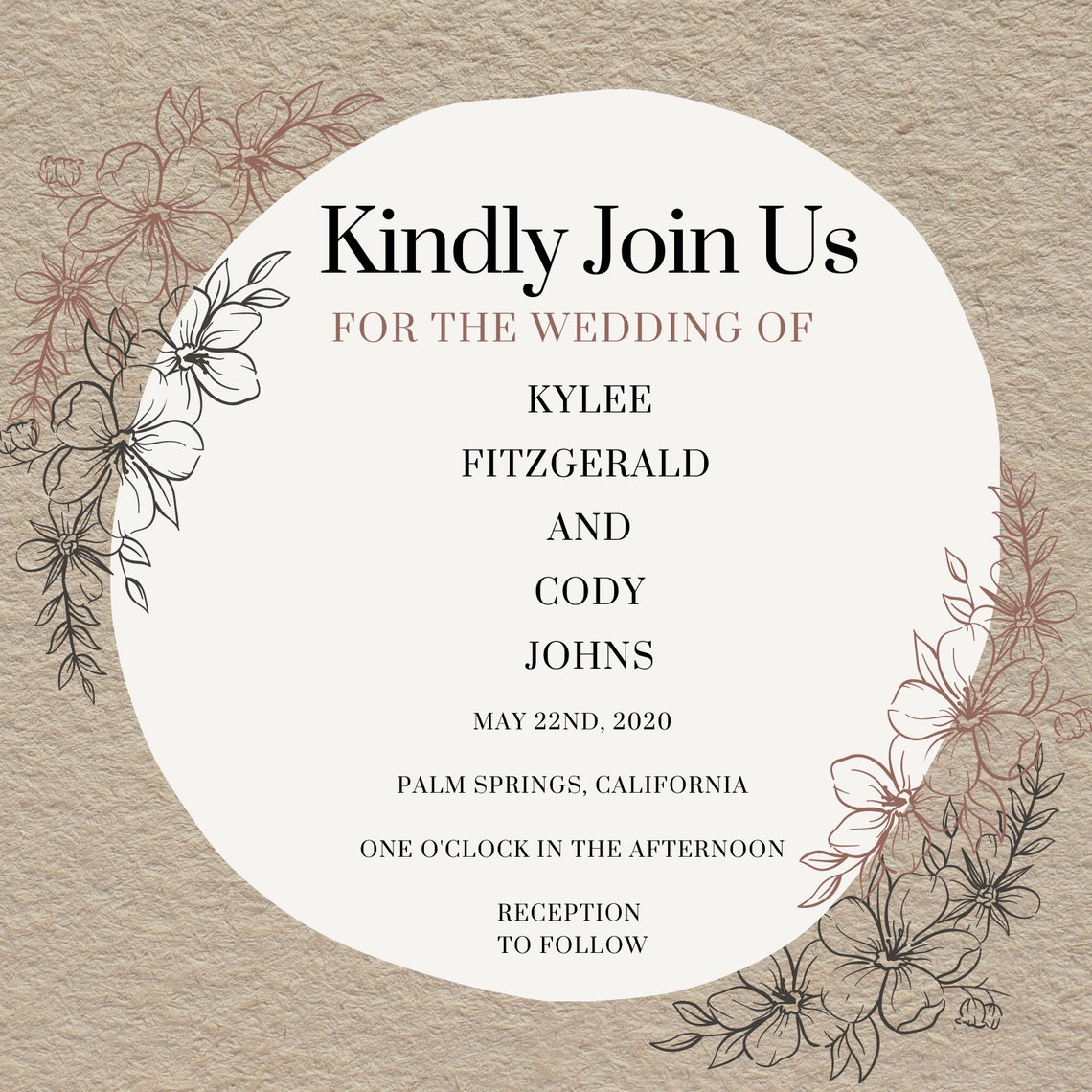 Wedding Invitation Canva INSTANT DOWNLOAD Modern Elegant Etsy