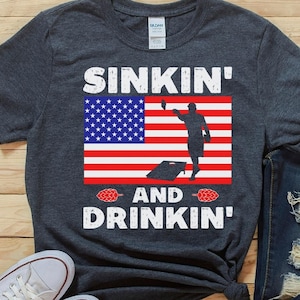 Funny Cornhole Shirt, Sinking And Drinking, Cornhole Board Tshirt, Beanbag Toss Gifts, Cornhole Champion, Patriotic American Flag Corn Hole