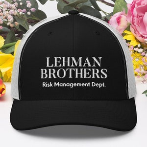 Lehman Brothers Risk Management Trucker Cap, lehman brothers hat, funny lehman brothers
