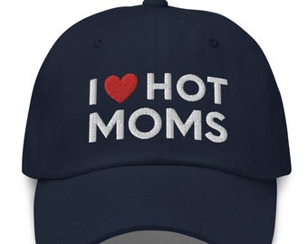 CreativeTees4You I Love Hot Dilfs Funny Hot Dad Gift Embroidered Dad Hat Adjustable Cotton Cap