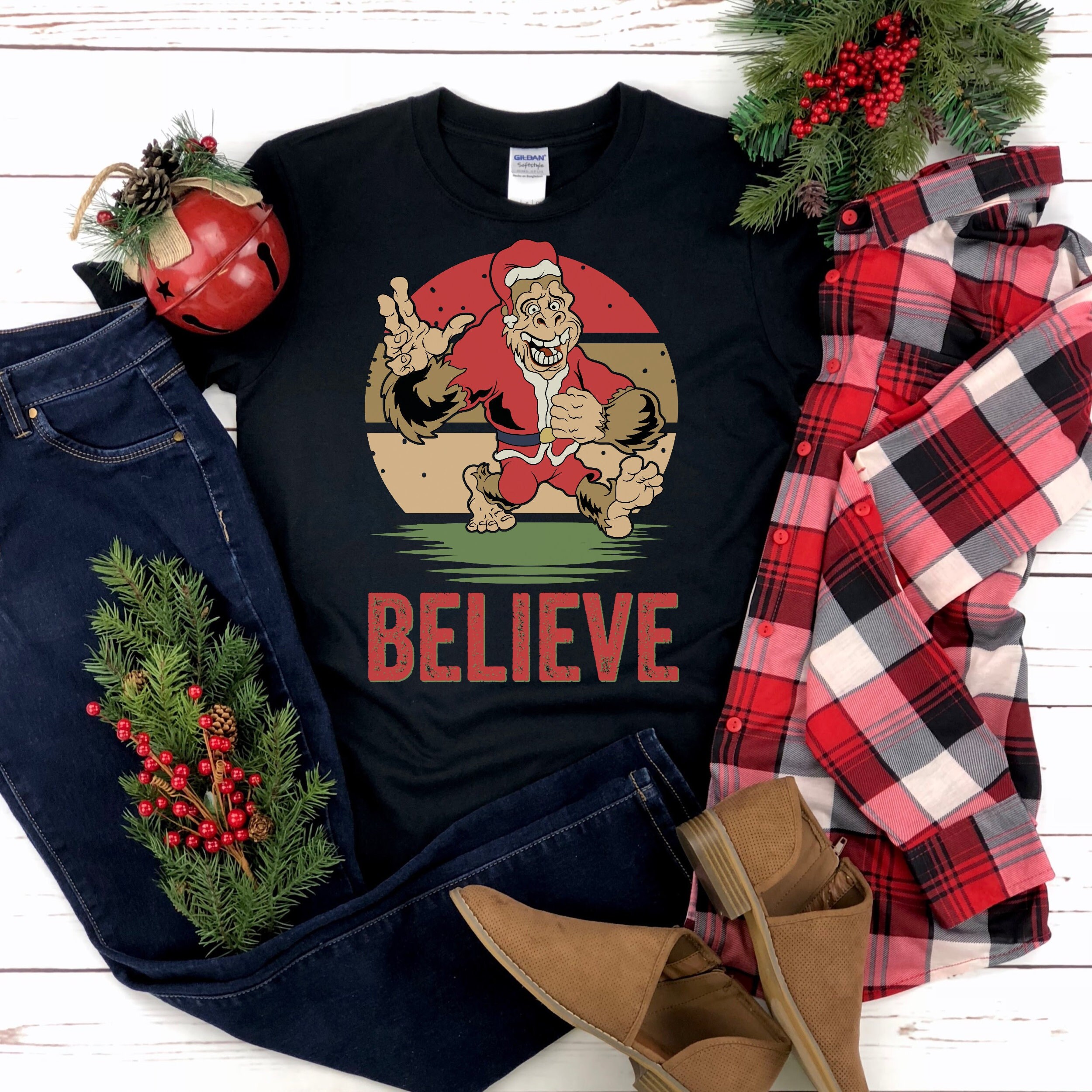 bigfoot christmas shirt