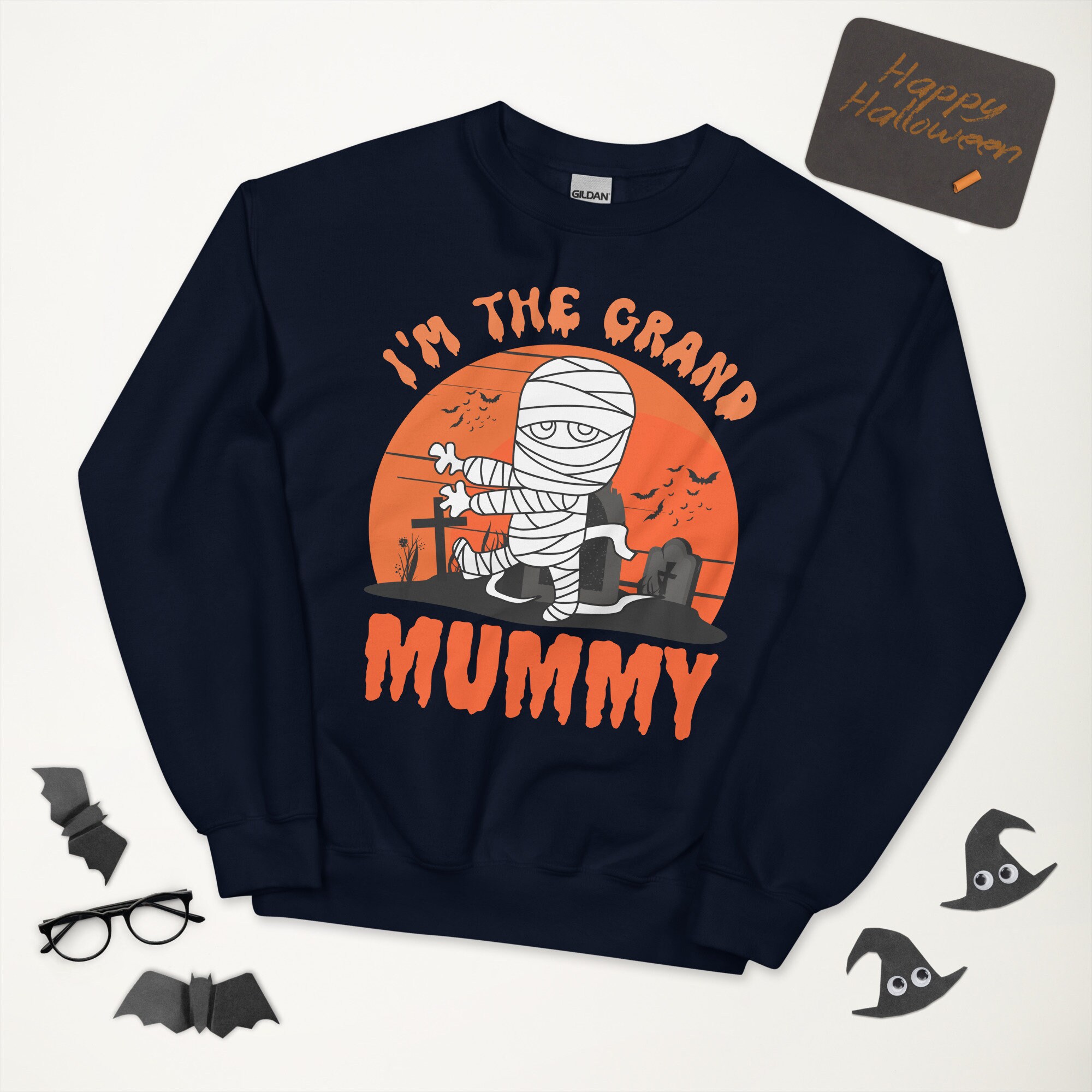 Discover Grandma Halloween Sweatshirt, Im The Grand Mummy, Nana Sweater, Funny Grandmother Halloween Gift, Spooky Season Shirt, Fall Gifts For Granny