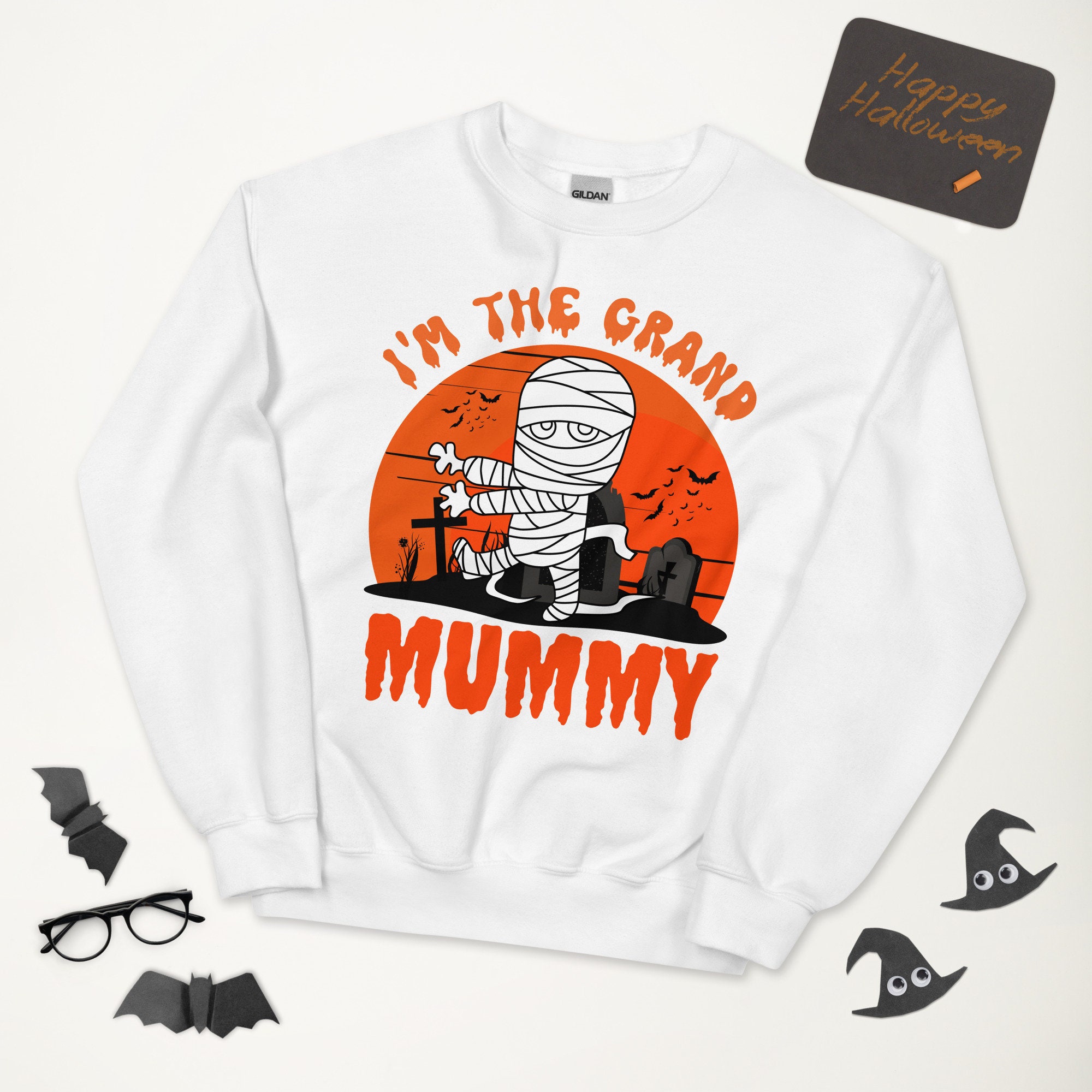 Discover Grandma Halloween Sweatshirt, Im The Grand Mummy, Nana Sweater, Funny Grandmother Halloween Gift, Spooky Season Shirt, Fall Gifts For Granny
