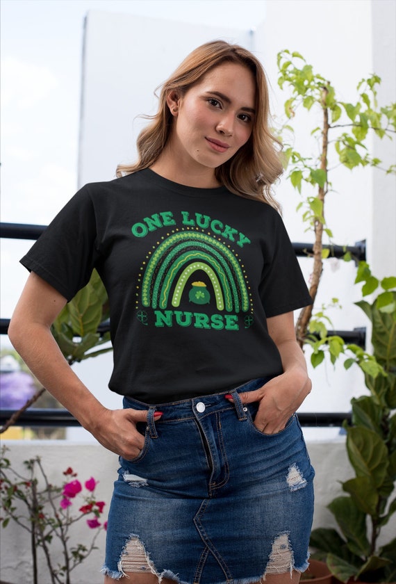 Lucky To Be A School Nurse Costume St. Patricks Day Rainbow T-Shirt Lucky To Be A School Nurse Costume St. Patricks Day Rainbow T-Shirt