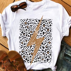 Fashion Graphic Tee,Cute Print Short Sleeve Blouse Casual Summer Cotton Tops,Comfortable Casual Leopard print Relaxed fit shirt for woman.