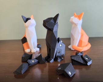 Cat Kitty 3D Printed Puzzle | Manabun Labs Official | Gift for Cat Lover