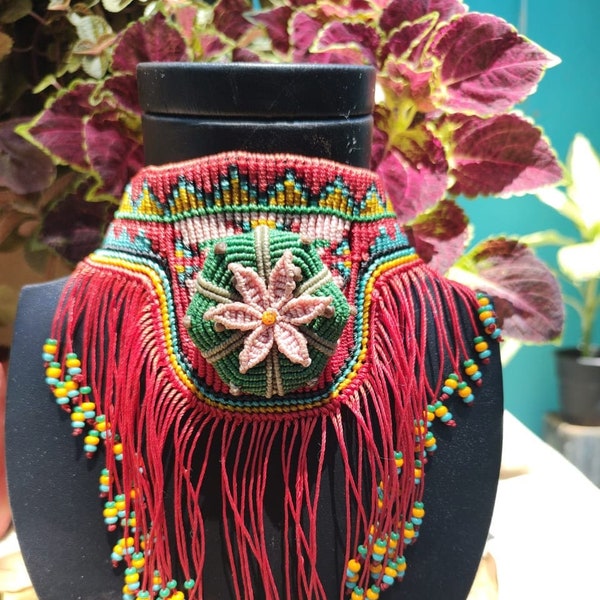 Peyote hikuri collar artesanal colores magico wiraxika huichol