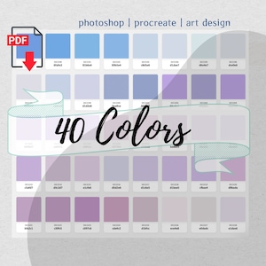 40 Color Palette Swatches pdf Hex Code Instant Download Procreate Photoshop  iPad Art Goodnotes Design Graphics