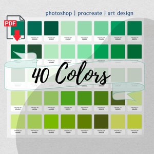 40 Color Palette Swatches pdf Hex Code Instant Download Procreate Photoshop  iPad Art Goodnotes Design Graphics