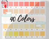 40 Color Swatches Palette with Hex Codes (PDF Download)