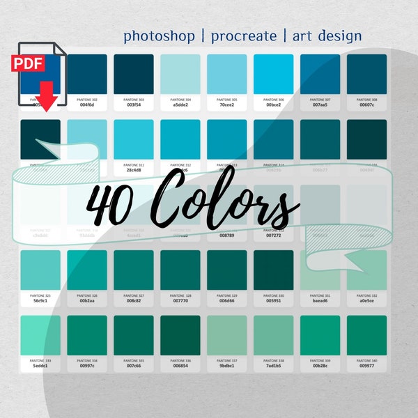 40 Color Swatches Palette with Hex Codes (PDF Download)