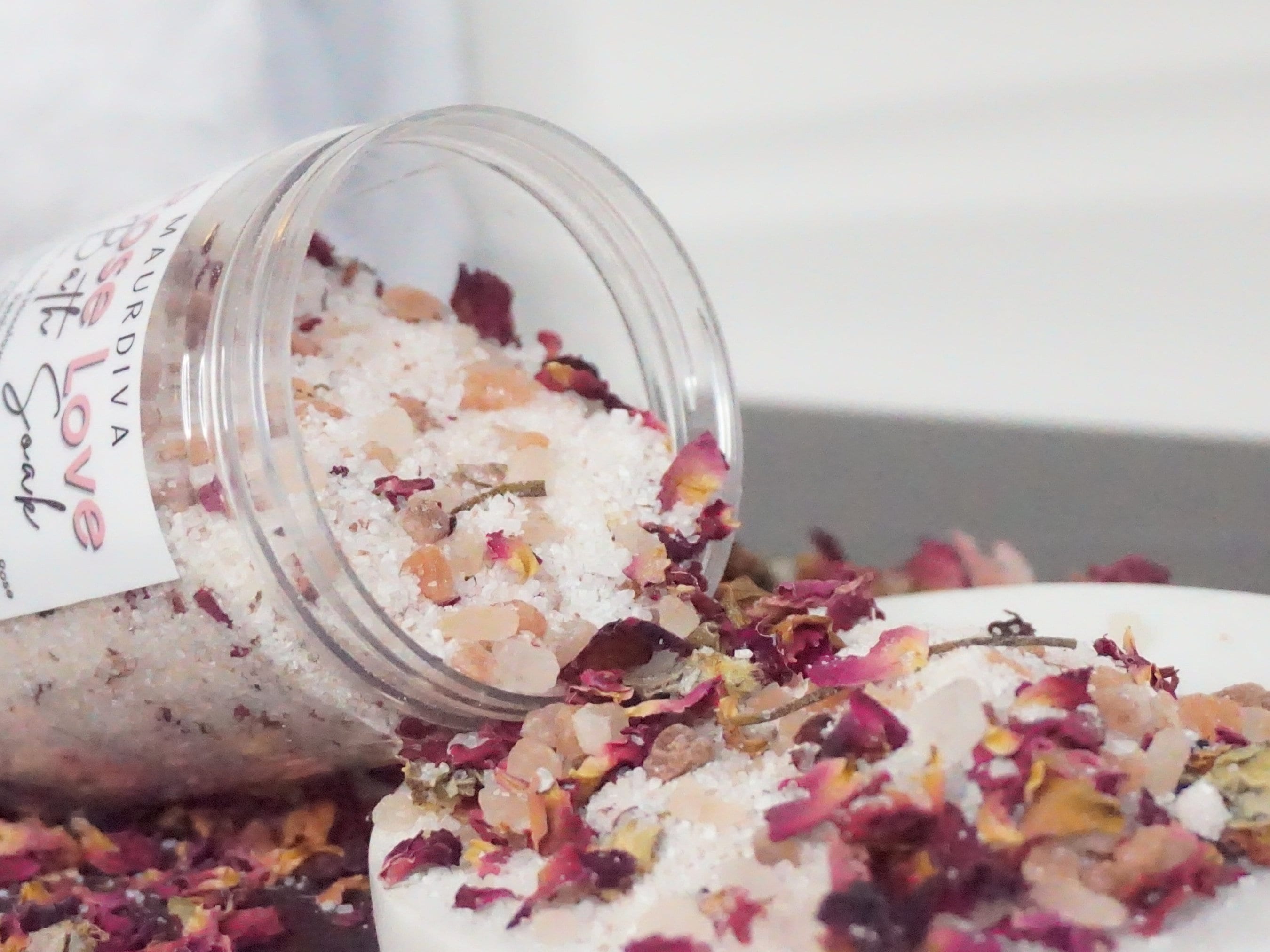 Rose Love (Self-Love) Bath and Foot Soak, Spritual Bath Rose Oil Soak, Rose Petals Bath Salt Soak Pink, Pink Himalayan Salt Soak Organic