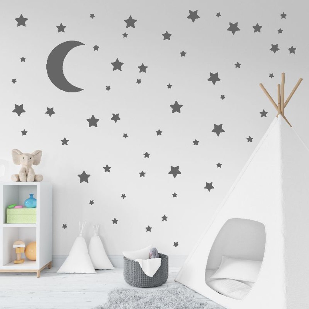 FLASH SALE! Moon and Stars Vinyl Wall Decals - Nursery Decor - Etsy