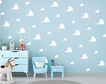 SALE! Toy Story inspired clouds, 24, 48, 120 Matt White Clouds, Kids Wall Decal, Wall sticker, Nursery decor