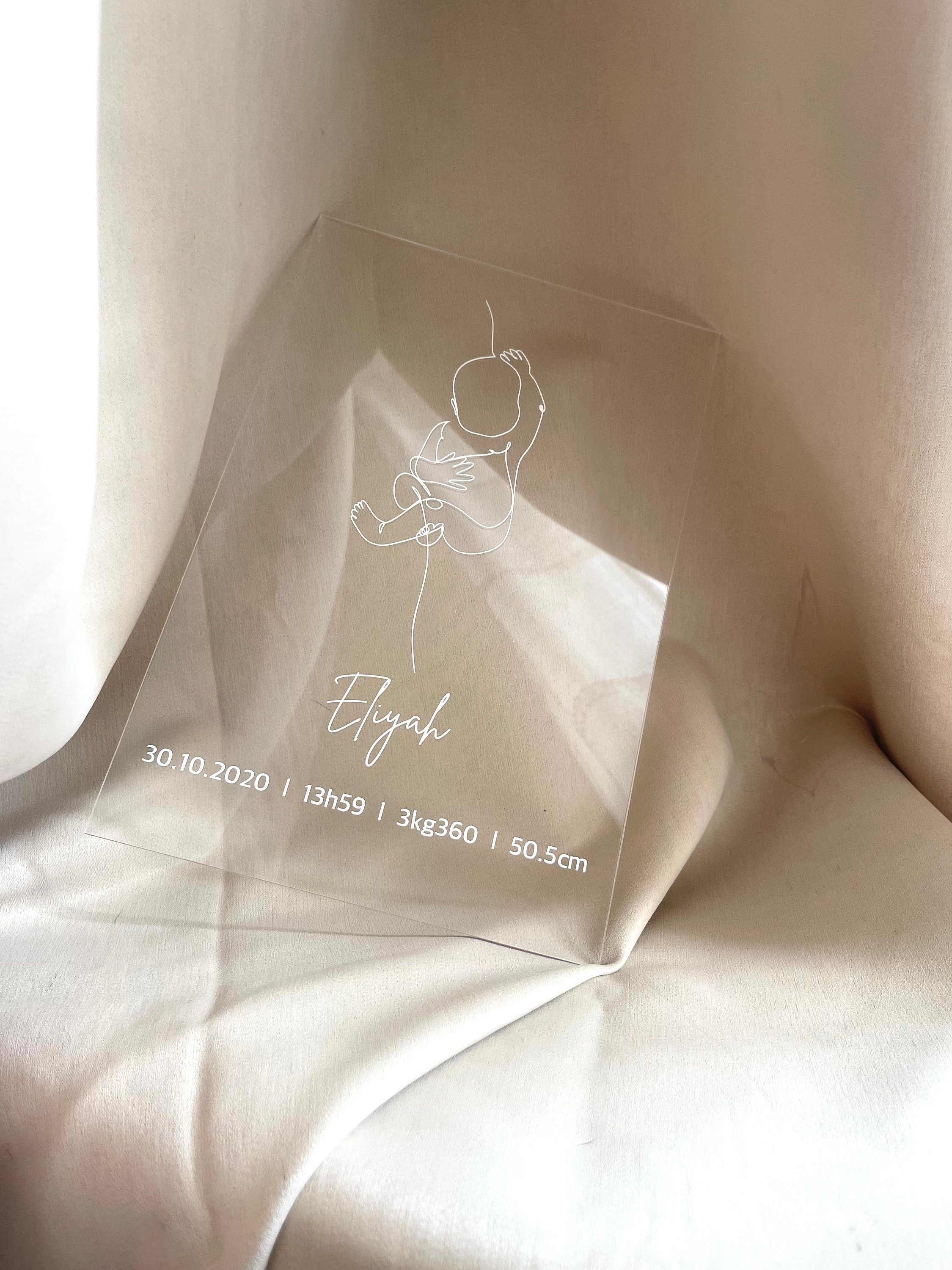 Affiche Naissance Personnalisée Transparente