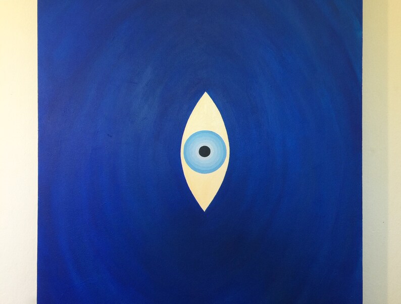 Evil Eye Abstract/surrealist Acrylic Painting Etsy