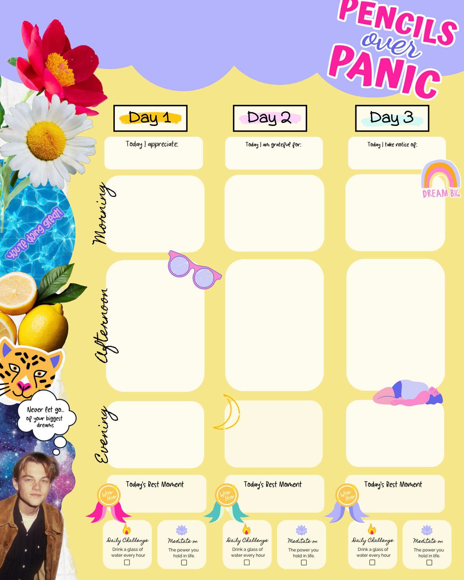 3-day Digital 1990's Themed Planner | Etsy