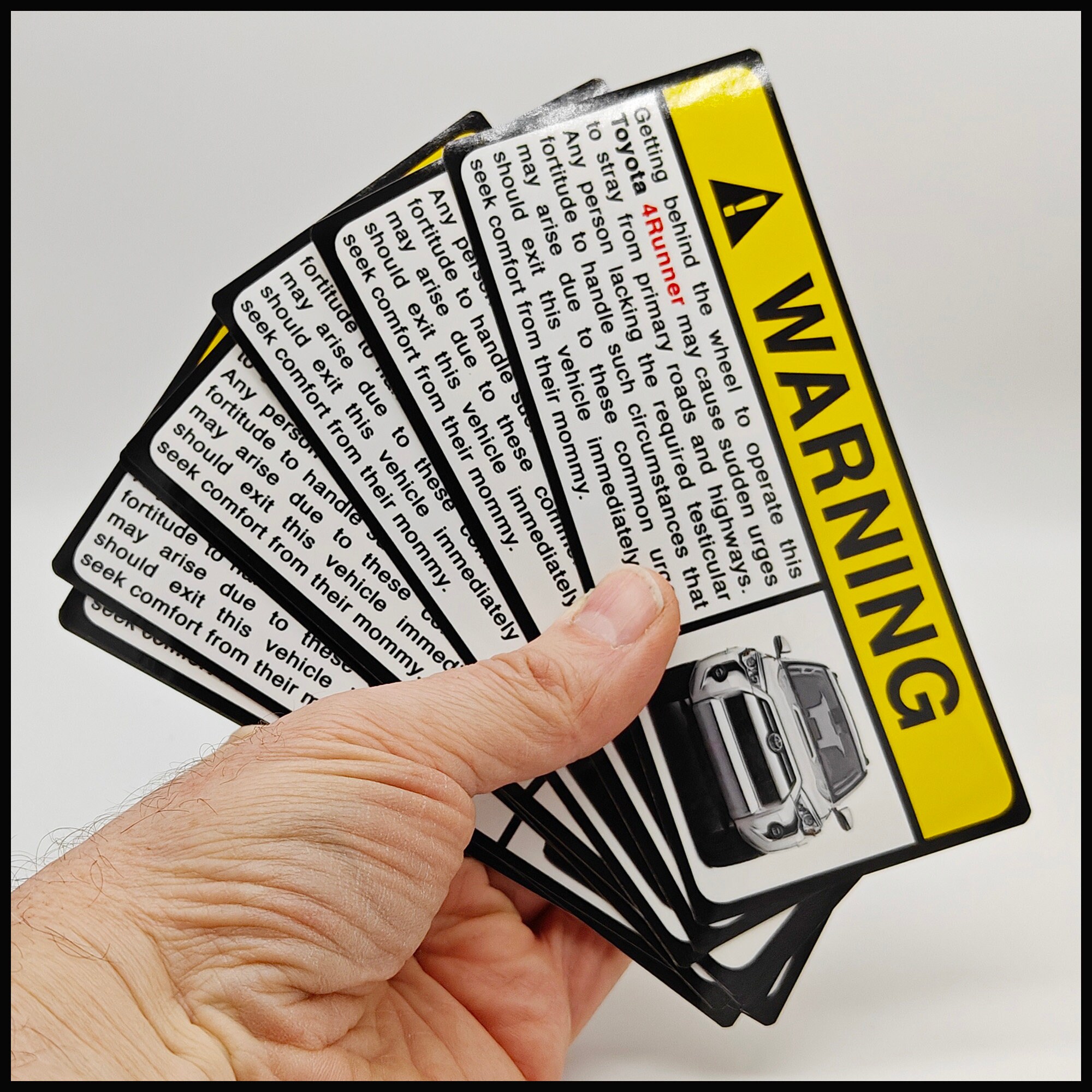 Toyota 4runner / WARNING Label - (SPECIAL - - - Buy 1 / Get 1 FREE ...
