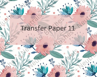 TP11 | Transferpapier | Roze bloemen | Aquarel bloemen | Beeldoverdracht | Bloemtransferpapier | Magisch papier | Kleigereedschap | Oorbellen