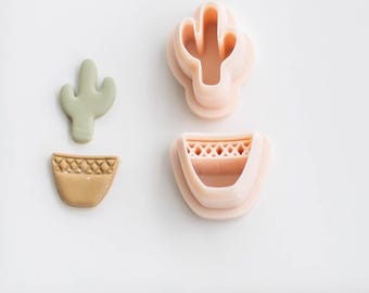 Cactus and Pot Cutter Set | Plant Cutter | Cactus Cutter | Clay Cutters Summer | Earring Tool